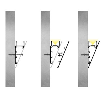 LED Alu Profil Wandmontage inkl. Abdeckung matt 2000mm